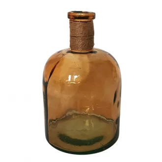 wazon szklany brązowy ze sznurkiem